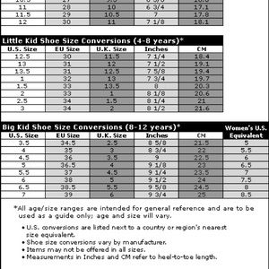 vans kids size guide